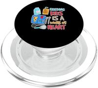 Feeding Kids Is A Work of Heart School Lunch Lady Worker PopSockets PopGrip para MagSafe