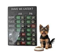 Feeding Reminder Sign - Hangable Cute Pattern Decor | Dog Feeding Reminder Daily Chart | Wooden Cat And Dog Fêeding Remînder Hanging Ornament For Living Room Kitchen Dining Room Home Apartment (20x14c