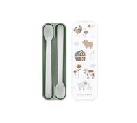 Mepal - Juego de 2 cucharas para bebé - Little Farm - Cuchara para bebé - Cuchara larga para comida - Cuchara hervial - Apto para lavavajillas
