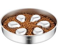 Feedoo Cuenco de alimentación Lenta para Perros, 3 Tazas, Cuencos de Acero Inoxidable 304 de Grado alimenticio con Alfombrilla de Silicona Antideslizante, Apto para lavavajillas, Plato de Metal para