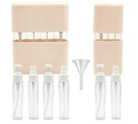 Feegela Botellas de Viaje Recargables 4+2, Kit de Aseo 100ml | Funda Protectora de Silicona, Envases Anti-Fugas de PET, Para Líquidos, Shampoo y Gel de Ducha, Frascos para Avión