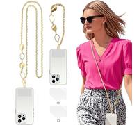 Feegela Cadena universal para teléfono móvil, color dorado, con un diseño único, adecuado para iPhone, Samsung, la mayoría de los smartphones, se puede combinar con cualquier funda, Glod., M