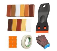 Feegela Masilla para Madera 11 Colores - Kit Reparador Madera con Cera Dura - para Parquet, Muebles y Suelos - Incluye Espátula y Cinta - Repara Arañazos, Grietas y Agujeros
