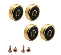 Feegow Almohadillas de amortiguación antideslizantes chapadas en oro para altavoces y tablas de cocina, patas de amortiguación de 20 x 9 mm con tornillos para estabilidad, reducción de vibraciones y