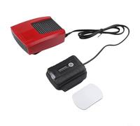 Feegow Calentador de coche para sistemas de batería de litio de 14 a 21 V - Calentador giratorio de 360° con doble puerto USB, carcasa ABS, rojo/negro - Compatible con baterías de herramientas de 18 V