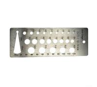 Feegow Calibre de broca de acero inoxidable para medición precisa, marcado con fracciones y decimales, tamaños métricos de 1,5 mm a 12 mm, para herramienta para identificar brocas