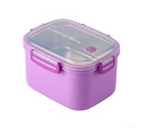 Feegow Fiambrera diaria con sistema de tapa segura y compartimentos extraíbles, volumen de 1000 ml, plástico, apta para microondas (tapa extraída), aprobada (morado, 1400 ml)