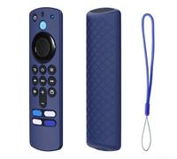 Feegow Funda de silicona para control remoto Fire TV Stick-4K, funda de silicona antideslizante con correa de muñeca (azul)