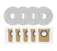 Feegow Kit de almohadillas y bolsas de polvo de repuesto para robot aspirador Xiaomi 5/OV31GL, /OV42CN - 4 mopas de microfibra + 5 bolsas de polvo, sello fuerte para una limpieza eficiente