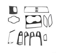 Feegow Kit de embellecedores interiores de fibra de carbono para B8 2008-2015, juego de accesorios de cubierta decorativa con revestimiento epoxi, acabado negro manija de puerta de consola