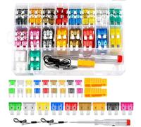 Feegow Kit surtido de fusibles de coche de 306 piezas con probador de circuito, fusibles de hoja mediana pequeña de 2 a 35 A en caja de almacenamiento para protección de equipos eléctricos