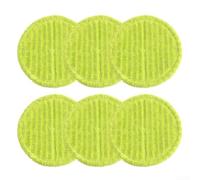 Feegow Paño redondo de repuesto para fregona eléctrica de 16 cm, almohadillas de limpieza de microfibra suave y absorbente para suciedad pegajosa y pelo de mascotas, lavable, reutilizable, verde, 6/12