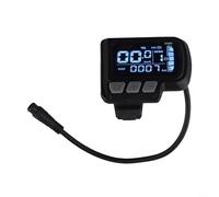 Feegow Pantalla LCD para bicicletas eléctricas de 24 V/36 V/48 V con cable de interfaz impermeable de 6 pines, compatible con controladores de protocolo 02OMD, carcasa ABS, 60 x 46 mm, color negro