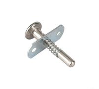 Feegow Pestillos de émbolo con resorte - 6.5x45mm/0.26x1.77" perno de bloqueo de hierro Pestillo con resorte con 4 tornillos, pestillos de émbolo de perno con resorte