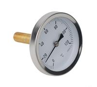 Feegow Termómetro de calefacción de 120 °C a 63 mm, termómetro de esfera de agua fría, medidor de temperatura del agua, termómetro bimetálico para calderas