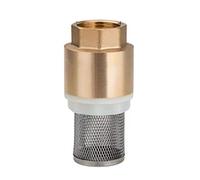Feegow Válvula de pie de latón DN25 con válvula de retención, cesta de acero inoxidable, cesta de succión, válvula de retención de latón, válvula de retención de control de latón