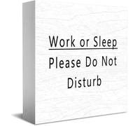 Feehiget Letrero clásico de caja de madera con texto en inglés "Work Or Sleep Please Do Not Disturb", 12,7 x 12,7 cm