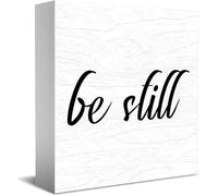 Feehiget Letrero de madera con texto en inglés "Be Still Home Office" (12,7 x 12,
