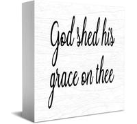 Feehiget Letrero de madera con texto en inglés "God Shed His Grace On Thee Home Office" (12,7 x 12,7 cm)