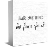 Feehiget Maybe Some Things Last Forever After All Decor - Letrero clásico de madera, 12,7 x 12,7 cm