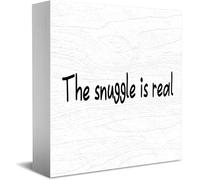 Feehiget The Snuggle Is Real Wood Box Sign Decor Desk Sign Rustic Home Shelf Wall Decor Graduado Gift 5 X 5 Pulgadas