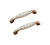 FEEIMOL 2 piezas Cerámica Tiradores de Muebles Vintage Manijas de Gabinete Patrón de Flor Antiguo Tiradores de Puerta Cocina Tirador para Armario de Tocador Pomos de Cajón 128 mm