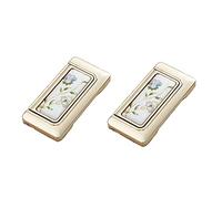 FEEIMOL 2 piezas Cerámica Tiradores de Muebles Vintage Manijas de Gabinete Patrón de Flor Antiguo Tiradores de Puerta Cocina Tirador para Armario de Tocador Pomos de Cajón 64 mm