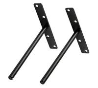FEEIMOL 2 Piezas Soporte Estanterias Flotante Ocultos Soporte de Estante Tipo T Escuadras Soporte Baldas Pared con Tornillos para Muebles Decoración Negro 200mm