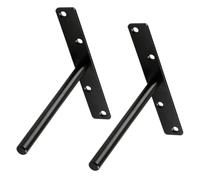 FEEIMOL 2 Piezas Soporte Estanterias Flotante Ocultos Soporte de Estante Tipo T Escuadras Soporte Baldas Pared con Tornillos para Muebles Decoración Negro 150mm