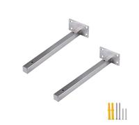 FEEIMOL 2 Piezas Soportes de Estante Flotantes Aceros Inoxidables Soporte Industrial Escuadras Para Estanterias Soportes de Estantería Pared Negros para Dormitorio Cocina Plata 250mm