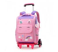 FEEIMOL Mochila con Ruedas para Niñas, Mochila Escolar Trolley Desmontable Moderna para Alumnas de Primaria, Morado