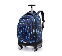 FEEIMOL Mochila Escolar con 4 Ruedas Giratorias, Bolsas para Portátil Mochilas Rolling Trolley Mochila con Ruedas y Asa Telescópica Teenagers (Azul)