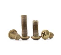 FEEIMOL Tornillos Laton Cabeza Redonda Phillips Tornillos para Máquinas M2.5x8mm (100 pcs)