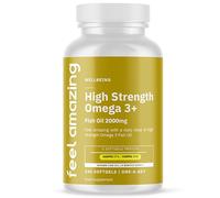 Feel Amazing Aceite de pescado Omega 3 de 2000 mg - 240 cápsulas - 660 mg de EPA y 440 mg de DHA por porción diaria - Apoya el funcionamiento normal del corazón - Suministro para 4 meses