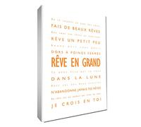 Feel Good Art Aie des rêves - Lienzo sobre marco de pared (91 x 60 cm), color naranja y blanco