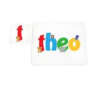 Feel Good Art brillante Mantel individual y posavasos para bebés/niños (Theo)