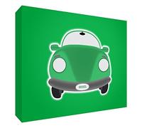 Feel Good Art CAR-A7BLK-21ES - Bloque decorativo recuerdo del bebé, diseño coche, 7.4 x 10.5 x 2 cm, color verde