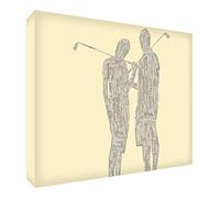 Feel Good Art Gallery Wrapped caja lienzo en cuadro diseño de golf par (115 x 78 x 4 cm, 2 x -Large, crema)