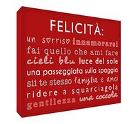 Feel Good Art HAPPINESS-A6BLK-01IT - Token Decorativo de acrílico, Pulido de Diamante con Texto Felicidad