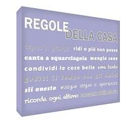 Feel Good Art HR-A6BLK-01IT - Token Decorativo de acrílico, Pulido de Diamante con Texto Reglas de casa