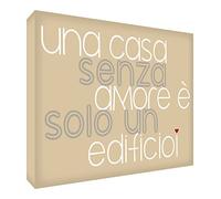 Feel Good Art HSEWOLV-A7BLK-01IT - Token decorativo de acrílico, pulido de diamante con texto de una casa sin amor, es solo un edificio, beige, 10,5 x 7,4 x 2 cm