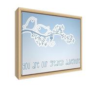 Feel Good Art - lienzo con impresión ecológica, enmarcado, para habitación infantil, con marco de madera maciza Color natural azul azul suave Talla:34 x 24 cm