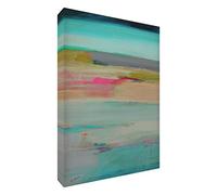 Feel Good Art Lienzo con los colores vivos abstracto parte del artista Val Johnson Pink tranquilidad 115 x 78 x 4 cm, tamaño XXL