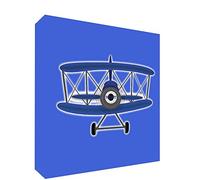 Feel Good Art Lienzo con marco en vidrio sólido, estilo moderno de ilustración avión deportivo de momento, 10,5 x 14,8 x 2 cm, modelo pequeño