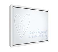 Feel Good Art - Lienzo decorativo con marco de madera de color blanco macizo (34 x 24 x 3 cm), color azul