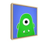 Feel Good Art - Lienzo decorativo con marco de madera natural (55 x 55 x 3 cm), diseño de Bob the Blobby Monster)