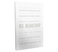 Feel Good Art Moderno y Tipográfico - Cuadro de pared, Gris sur le blanc, 40 x 60 cm