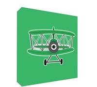 Feel Good Art Planea5Blk-21It - Avión Vintage con Token Decorativo de acrílico, Pulido de Diamante, diseño ilustrativo, Verde, 14,8 x 21 x 2 cm