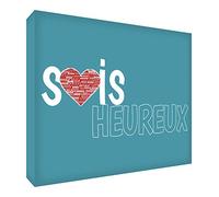 Feel Good Art Sois Heureux - Bloque decorativo (acrílico) azul verdoso Talla:10.5 x 14.8 cm