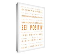 Feel Good Art Sois positive - Lienzo decorativo (40 x 30 cm), diseño de seis, color naranja y blanco